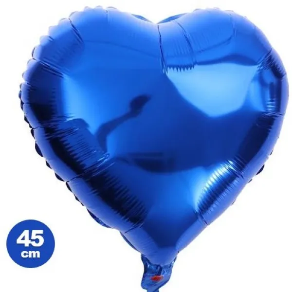 Mavi Kalp Folyo Balon (45 cm)