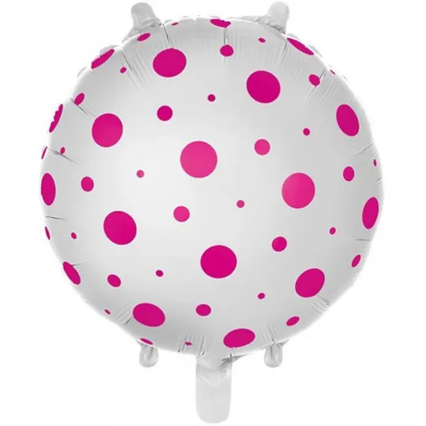 Pembe Puantiyeli Folyo Balon (45 cm)
