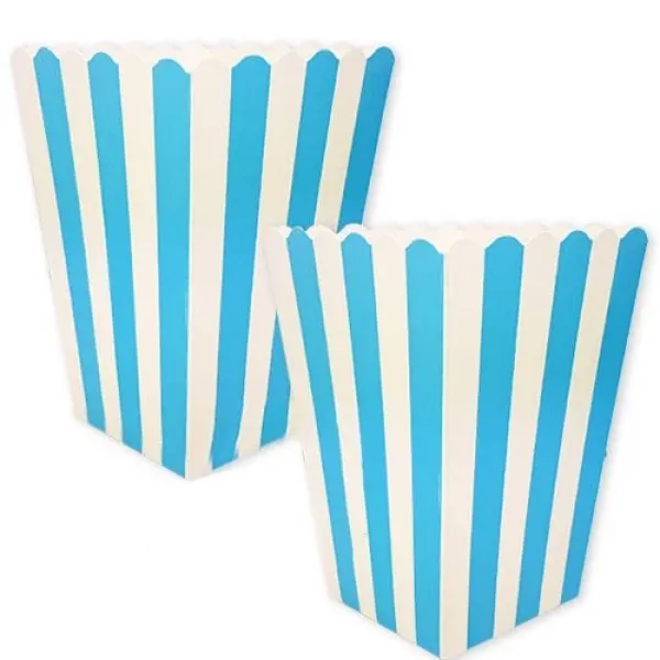 Mavi Üzeri Beyaz Çizgili Mısır Kutusu 8 Adet