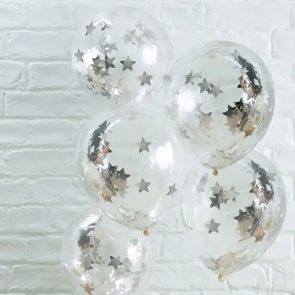 Metalik Balon İçi Yıldız Konfeti Gümüş (10 gr)