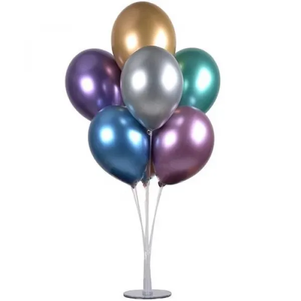 Metalik Balonlu Balon Standı 10lu