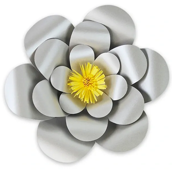 Metalik Gümüş Kağıt Çiçek 1 Adet (30 cm)