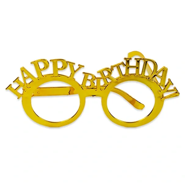 Metalik Karışık Renkli Happy Birthday Gözlük (1 Adet)
