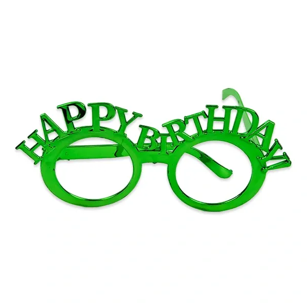 Metalik Karışık Renkli Happy Birthday Gözlük (1 Adet)