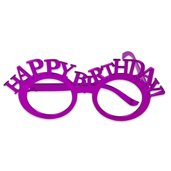 Metalik Karışık Renkli Happy Birthday Gözlük (1 Adet)