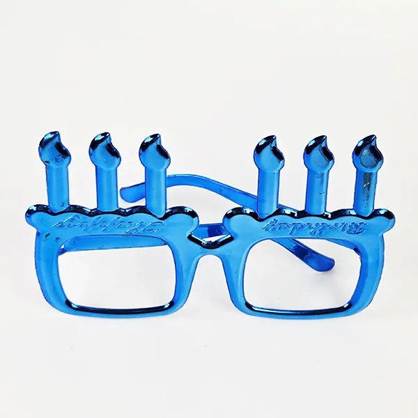 Metalik Karışık Renkli Mumlu Happy Gözlük 1 Adet