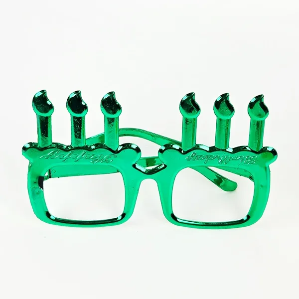 Metalik Karışık Renkli Mumlu Happy Gözlük 1 Adet