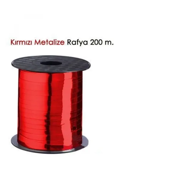 Metalik Kırmızı Rafya (200 M - 8 mm)