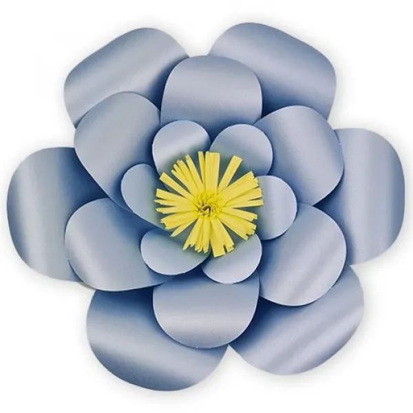 Metalize Mavi Kağıt Çiçek 1 Adet (30 cm)