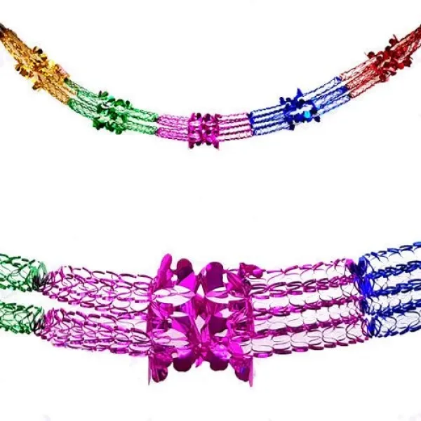 Metalize Zincir Süs Renkli (370 cm) Büyük