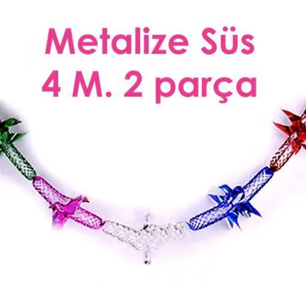 Metalize Zincir Süs Renkli (4 m.)