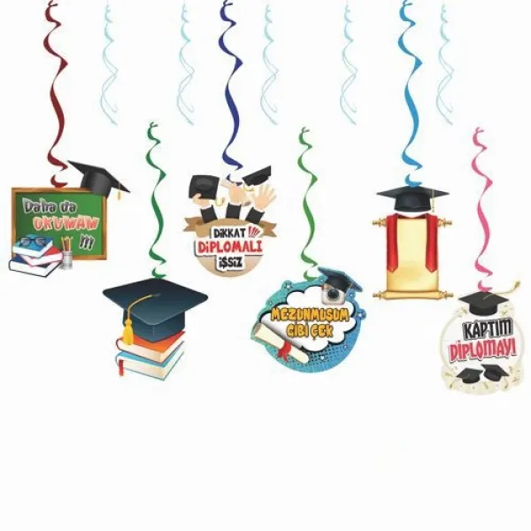 Mezuniyet Asmalı Tavan Süsü (6 Adet)