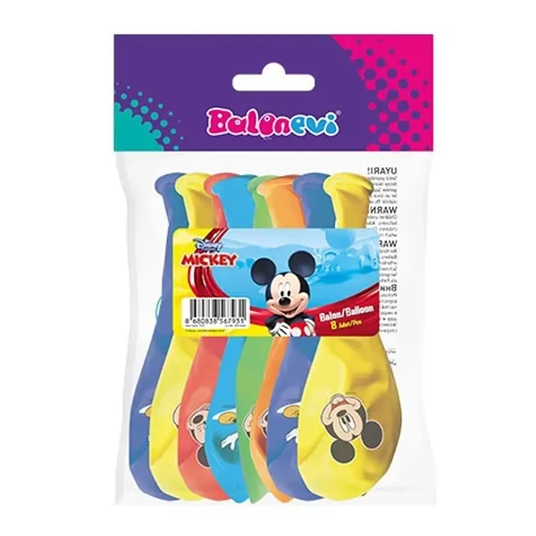 Mickey Mouse Balon Club 8 Adet