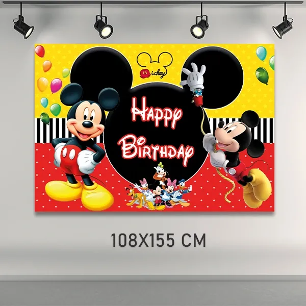 Mickey Mouse Doğum Günü Parti Afişi (108x155 cm)
