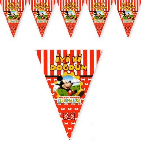Mickey Mouse Flama Bayrak Set (2 metre)