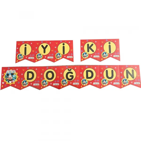 Mickey Mouse İyi ki Doğdun Yazısı (200 cm)