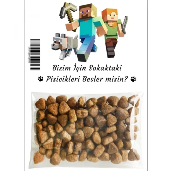 Minecraft Hediyelik Kedi Maması 5 Adet