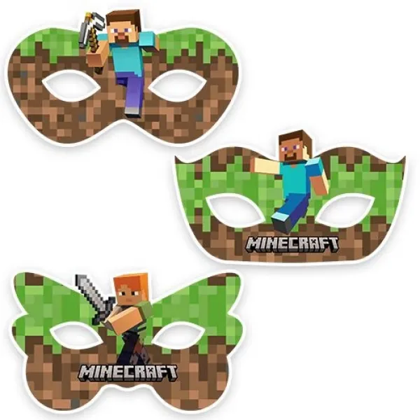 Minecraft Kağıt Maske 6 Adet