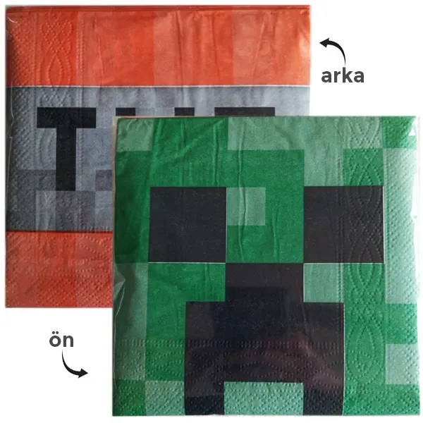 Minecraft Peçete 16 Adet