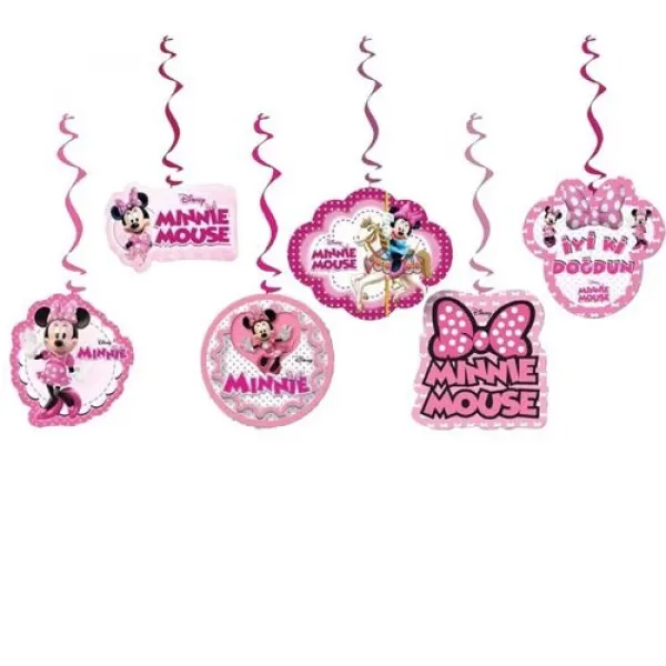 Minnie Mouse Asmalı Tavan Süsü (6 Adet)