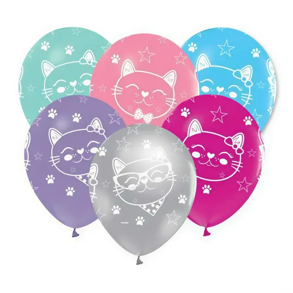 Miss Cat Kedi Baskılı Balon (25 Adet)