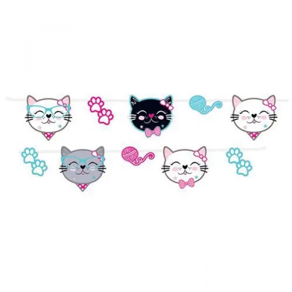 Miss Cat Kedi Dekoratif Banner Pırıltılı 250 cm