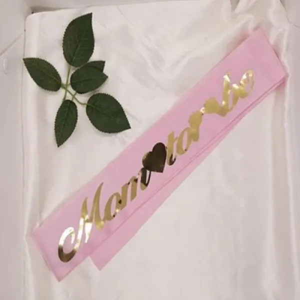 Mom To Be Kuşak Pembe Üzeri Gold