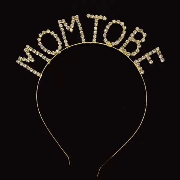 Mom To Be Swarovski Taşlı Gold Taç