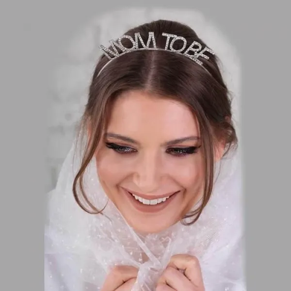 Mom To Be Swarovski Taşlı Gümüş Taç