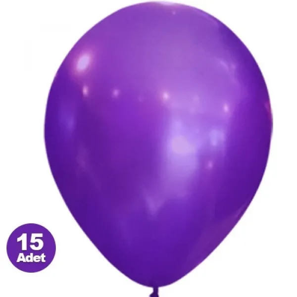 Mor Balon Metalik 15 Adet