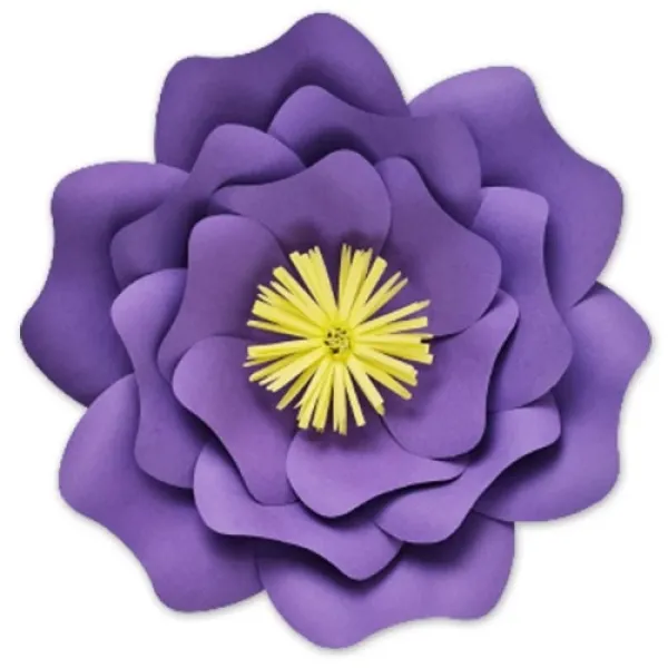 Mor Kağıt Çiçek (Gül Kalıp) 1 Adet 30 cm