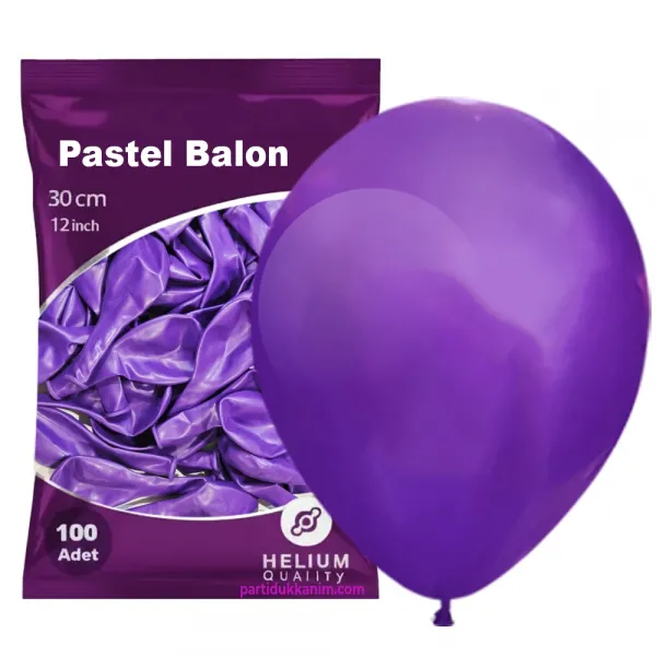 Mor Pastel Balon 100 Adet