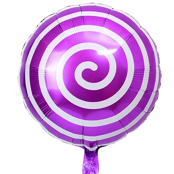Mor Spiral Şeker Folyo Balon (45 cm)