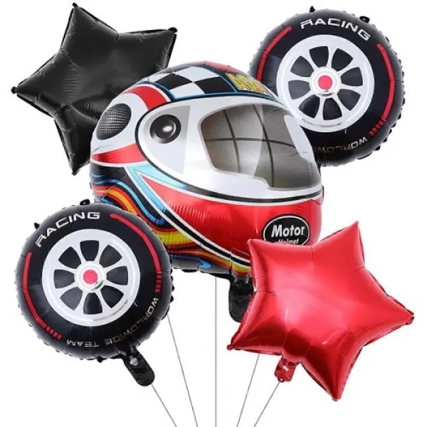 Motorcu Kaskı Folyo Balon Seti 5li