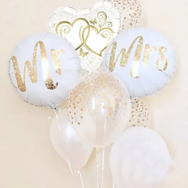 Mr & Mrs Kalp Folyo Balon Seti (3 Adet)