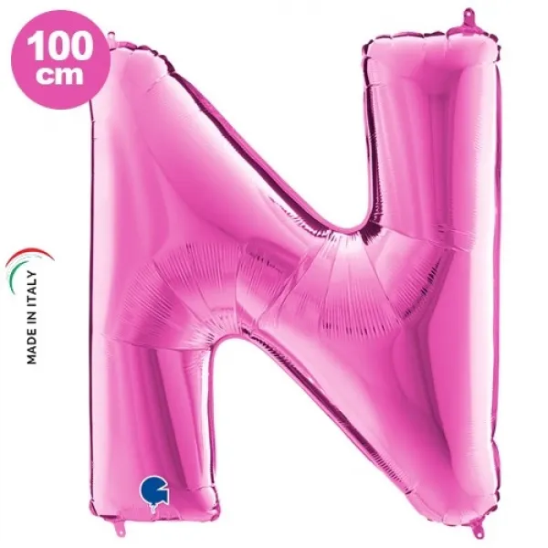 N Harf Folyo Balon – Pembe – 100 cm (40 inch)