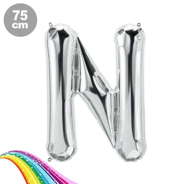 N - Harfi Folyo Balon Gümüş (75 cm)