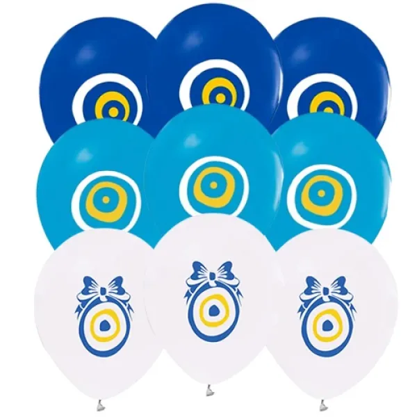 Nazar Boncuklu Renkli Balon 15 Adet