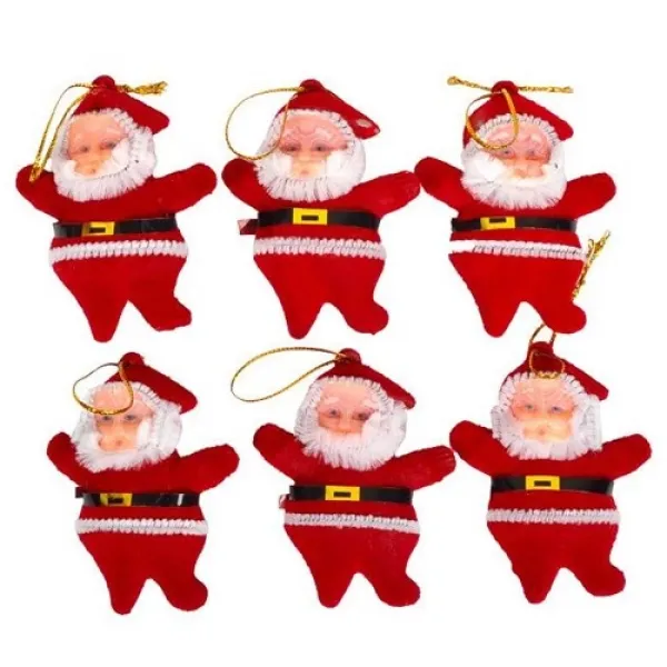 Noel Baba Kadife Yılbaşı Süsü 6 adet