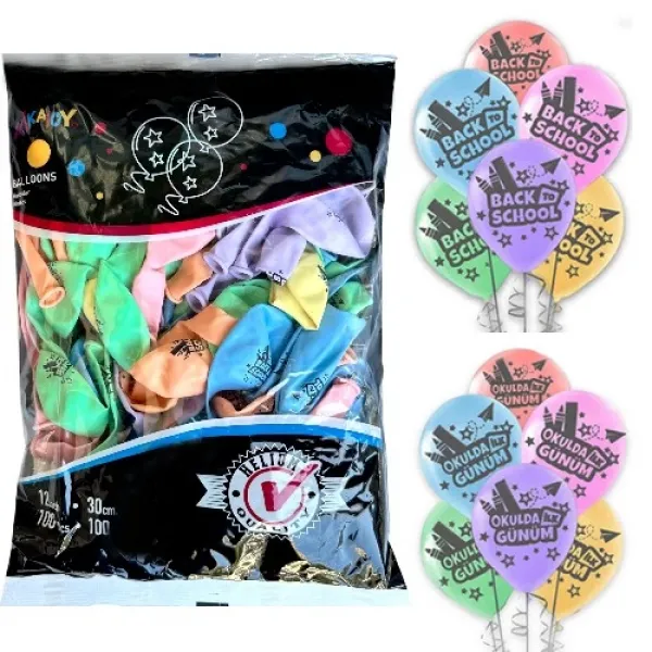 Okulda İlk Günüm Baskılı Balon (100 adet)