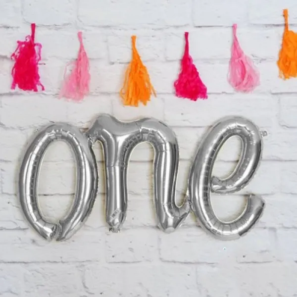 One Folyo Balon Gümüş 38*110 cm