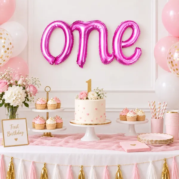 One Folyo Balon Pembe (38x110 cm)