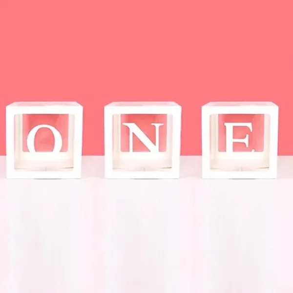 ONE Yazılı Şeffaf Kutu Harf Beyaz 25 cm