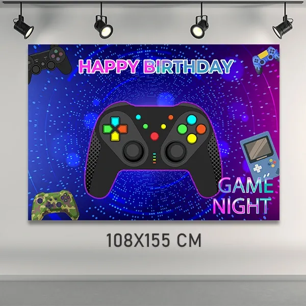 Oyun Konsolu Doğum Günü Parti Afişi (108x155 cm)