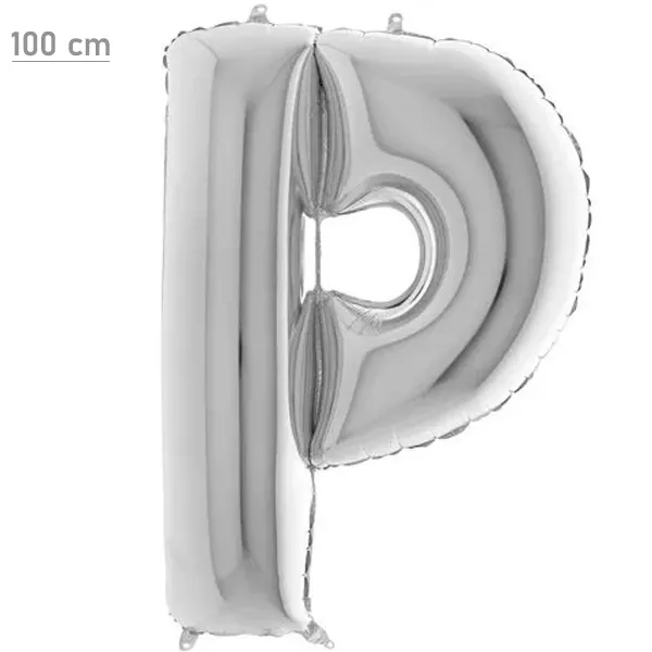 P Harf Folyo Balon – Gümüş – 100 cm (40 inch)