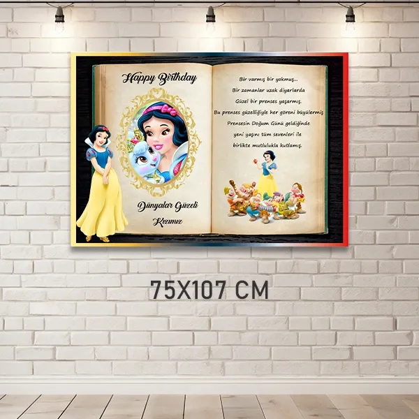 Pamuk Prenses Doğum Günü Parti Afişi (75x107 cm)