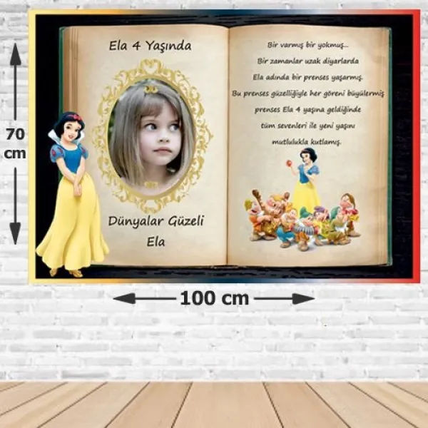 Pamuk Prenses Masalı Doğum Günü Afişi 70*100 cm