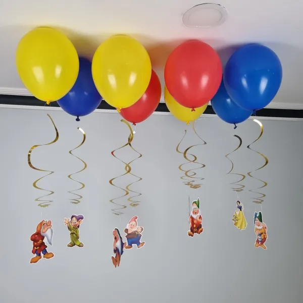 Pamuk Prenses ve Yedi Cüceler Balonlu Tavan Süsü 8li