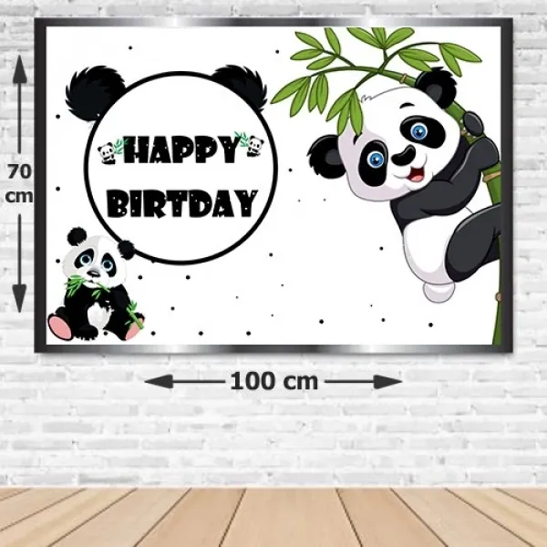 Panda Doğum Günü Afişi Fotosuz 70*100 cm