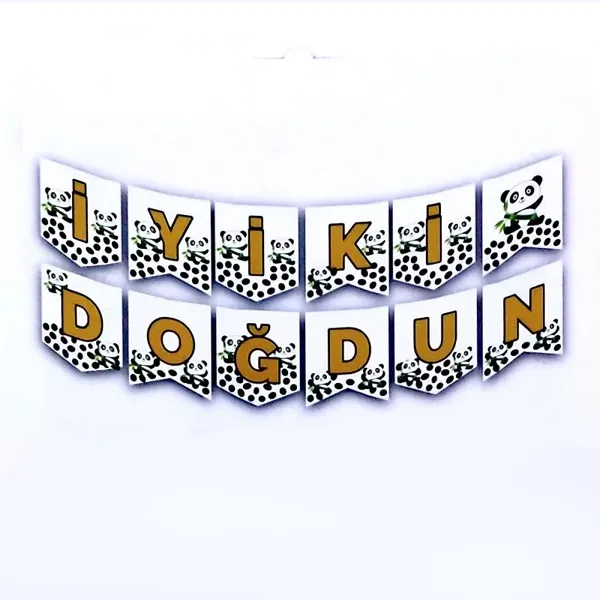 Panda İyi Ki Doğdun Yazısı 200 cm